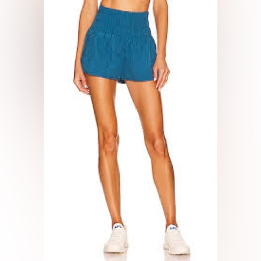 Free People Movement The Way Home High Waisted Running Shorts Lined Teal🦋